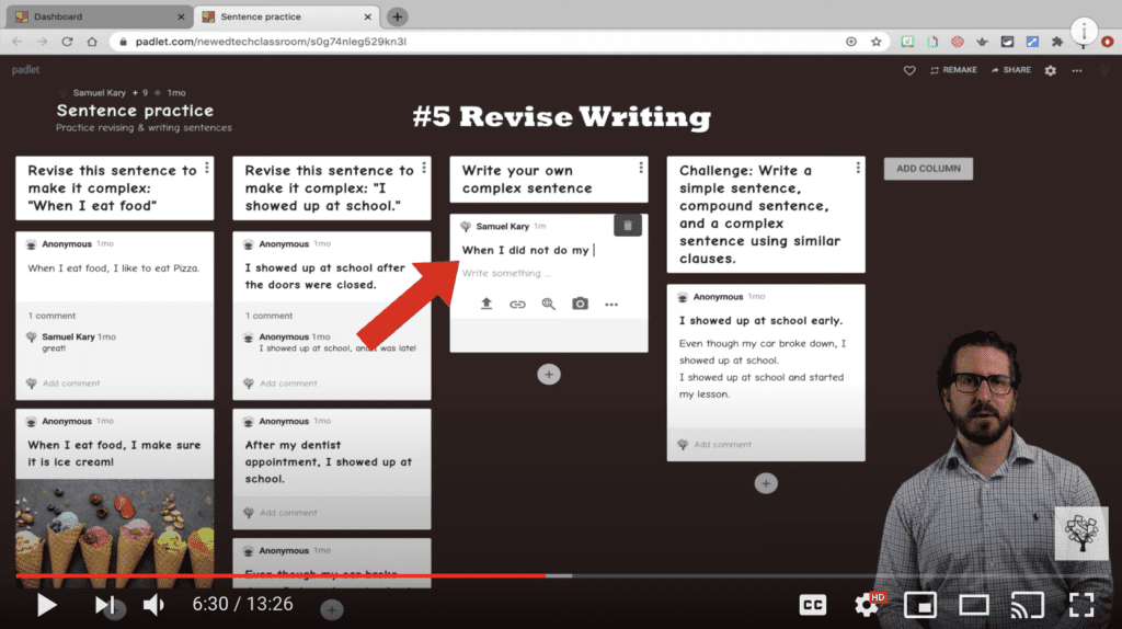 Sentence Revision Using Padlet Shelf