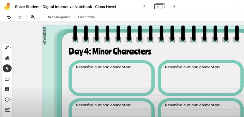 New Digital Notebook Background in Jamboard