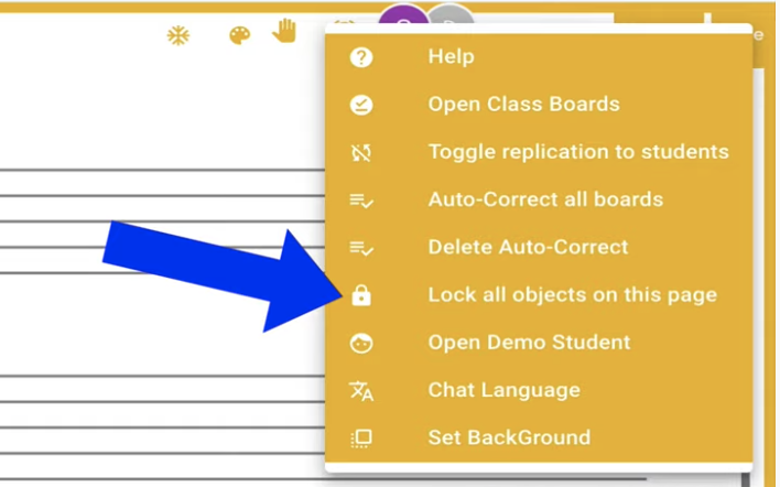 Lock Elements in Whiteboard.chat