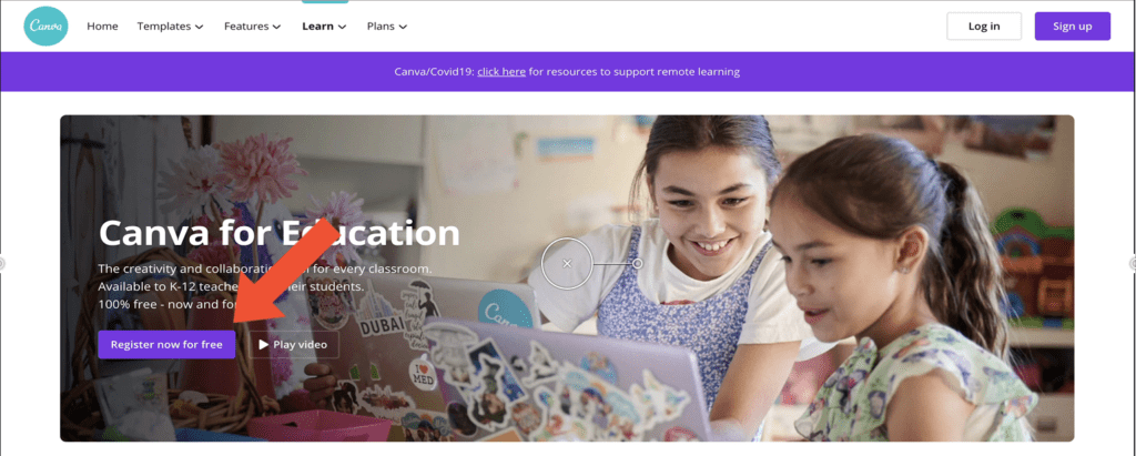 Register for a Free Canva Education Account