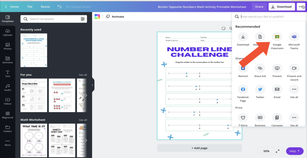 Assign Canva Templates Directly to Google Classroom