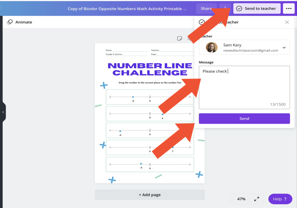 Students Submit Canva Assignments for Teacher Feedback