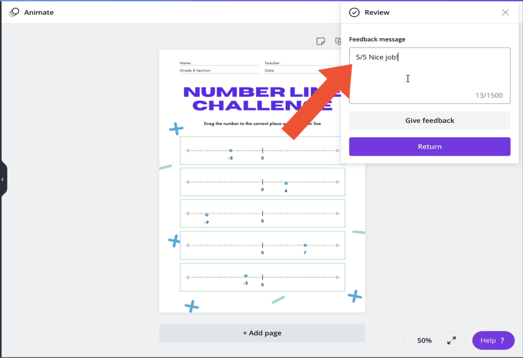 Giving Students Feedback on Canva Assignments