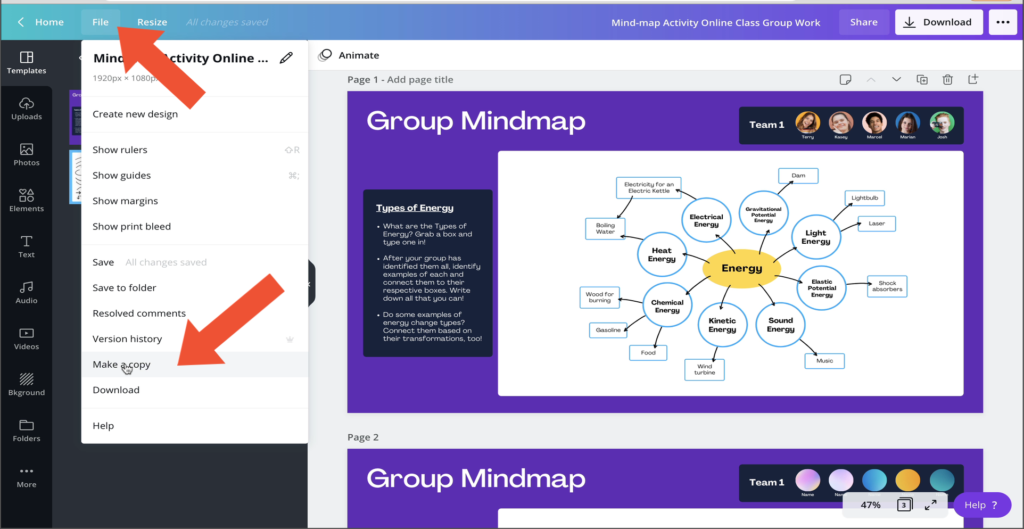 Make a Copy of Group Work Template