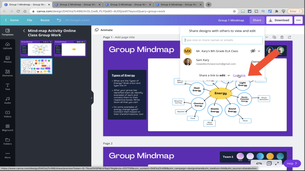 Repeat Process of Copying Direct Link to Canva Template