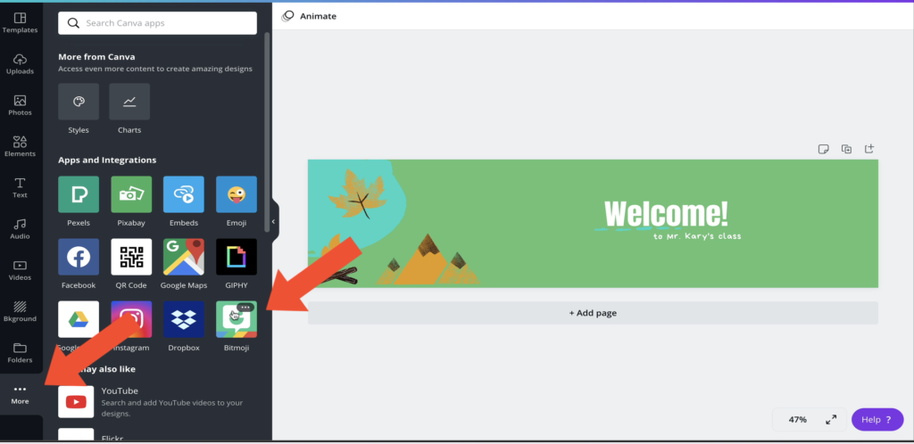 Bitmoji Integration in Canva