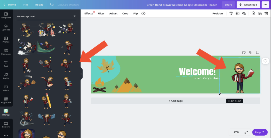 Add Bitmoji to Google Classroom Banner