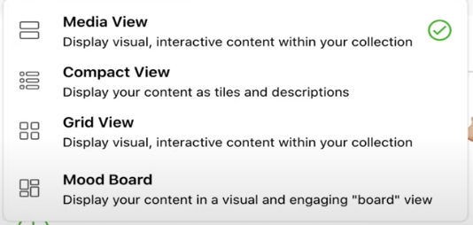 Layout Options in Wakelet